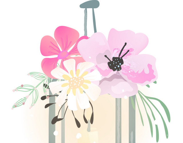手绘清新花瓶矢量元素