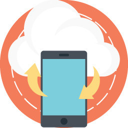 云端手机信息互通图标矢量元素
