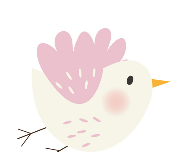 彩色小鸡插画