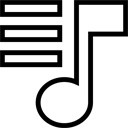 黑色线条音乐列表卡通扁平图标