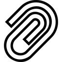 黑色线条回形针卡通扁平图标