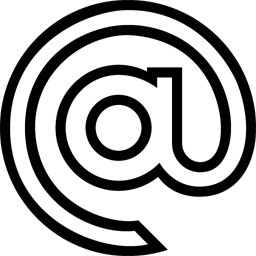 黑色线条邮箱卡通扁平图标