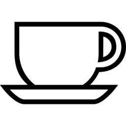 黑色线条茶杯卡通扁平图标
