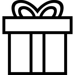 黑色线条礼盒卡通扁平图标