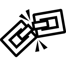 黑色线条链接中断卡通扁平图标
