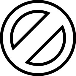 黑色线条禁止卡通扁平图标