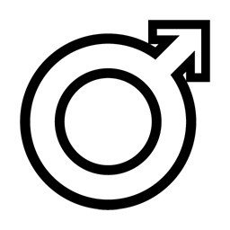 黑色线条性别卡通扁平图标