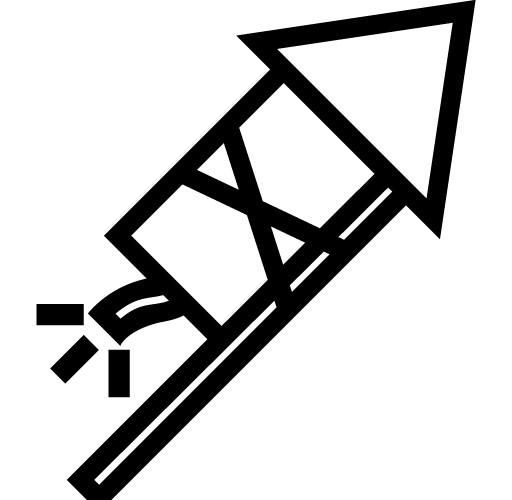 黑色手绘图标火箭素材