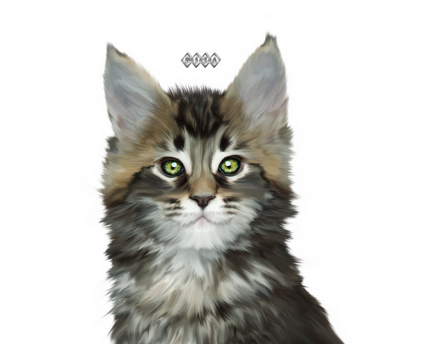 手绘卡通猫咪插画素材