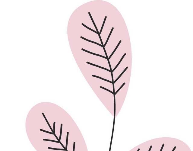 彩色卡通植物手绘扁平插画
