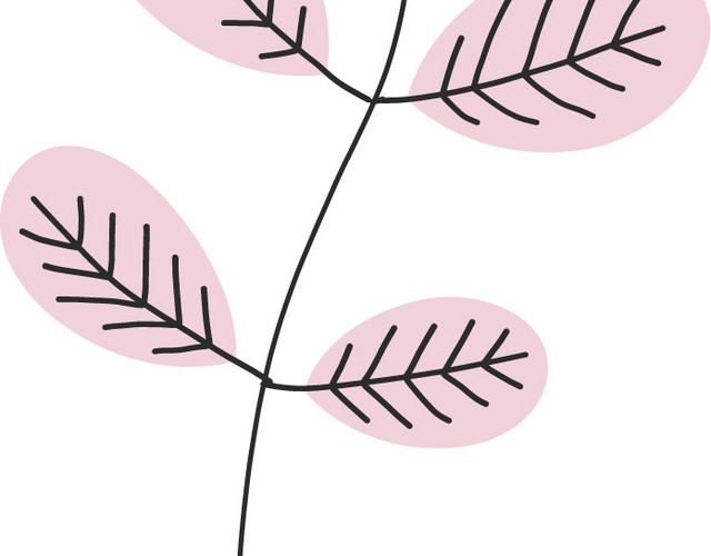 彩色卡通植物手绘扁平插画