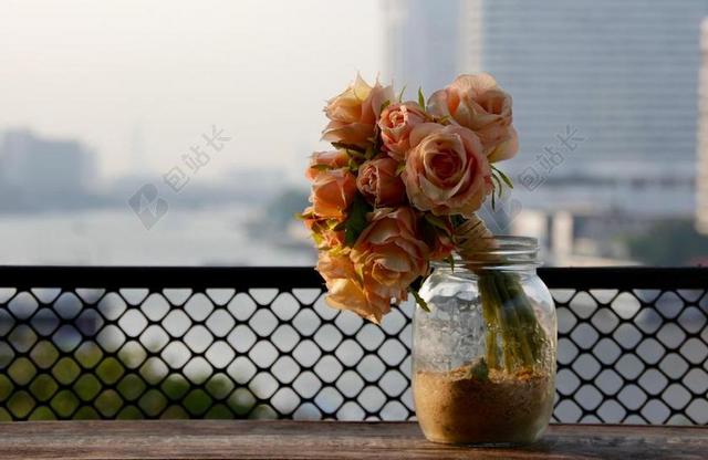 玫瑰 花瓶 花束 干花 鲜花 粉红色 快乐 装潢 装饰