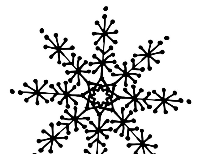 开放的雪花矢量元素