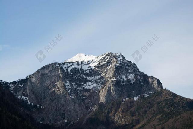 山 高山 天空 云 白 蓝色 灰色 石 岩