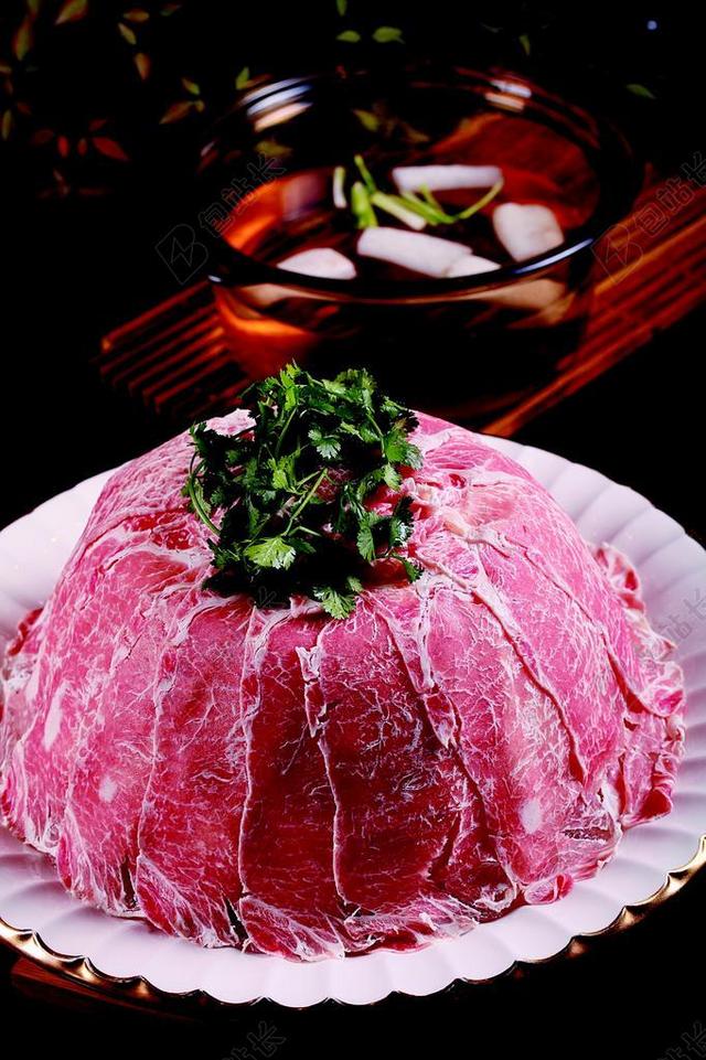 食物新鲜的红色肉片背景图片