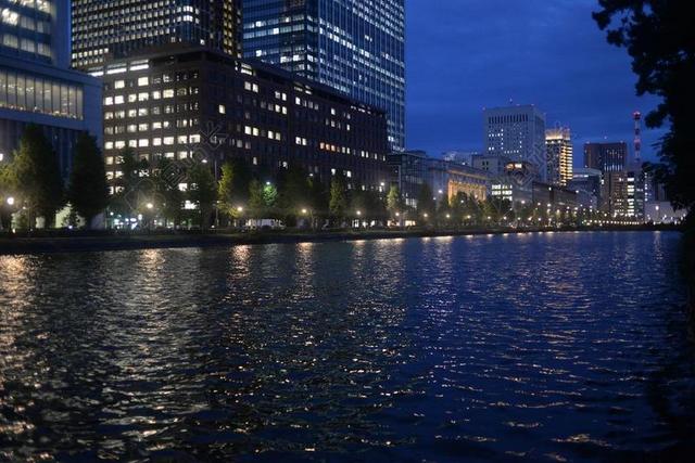 摄影清新城市夜景背景图片