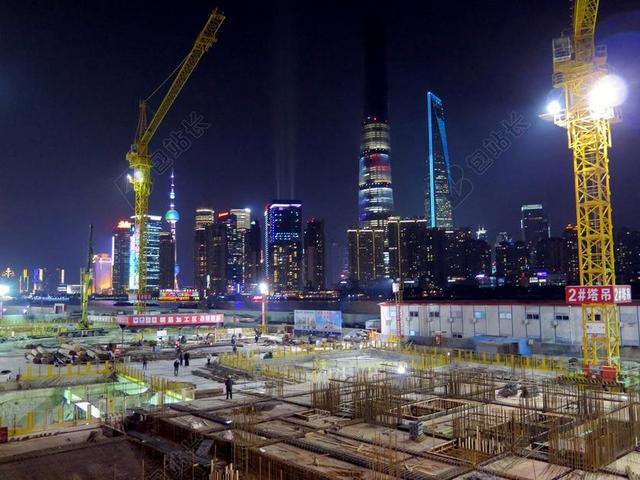 旅游清新上海夜景背景图片