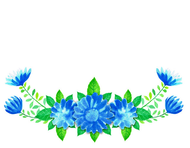 蓝色花朵矢量图