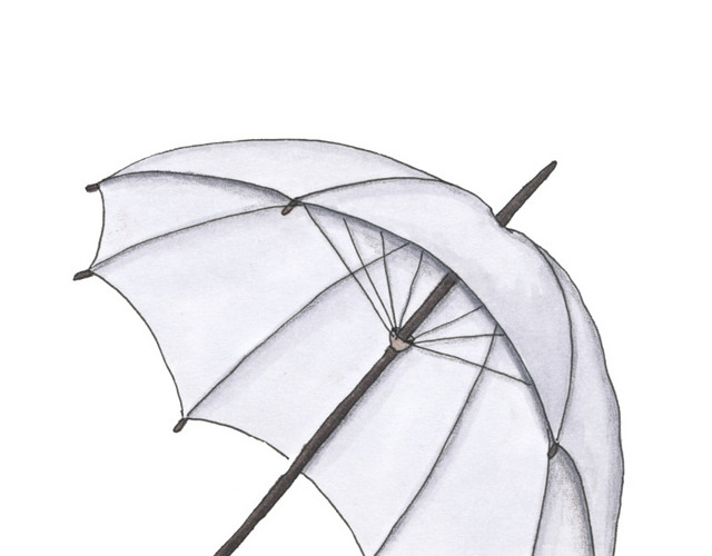 白色简约雨伞图片下载素材