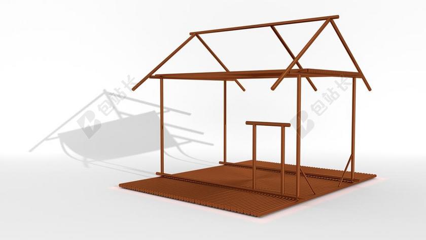 建筑简约木头房子背景图片