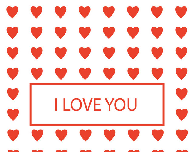红色爱心ILOVEYOU素材下载