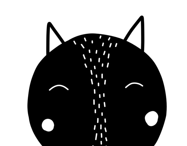 黑色可爱猫咪矢量元素