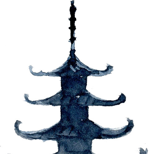 手绘古塔矢量元素