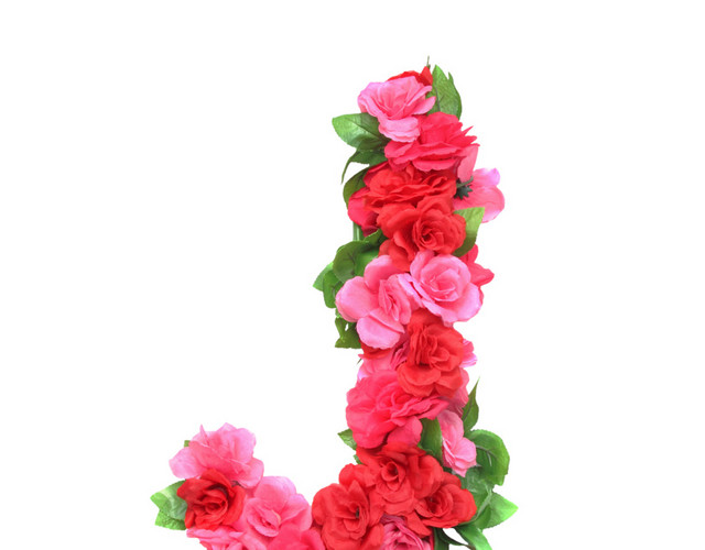 唯美鲜花字母矢量元素