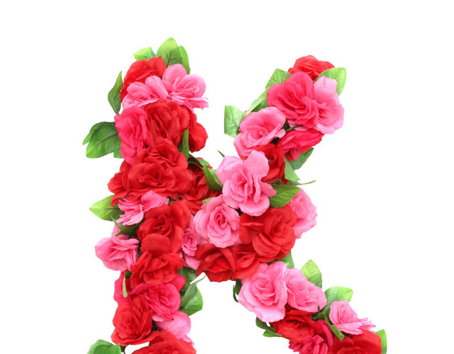 唯美鲜花字母矢量元素
