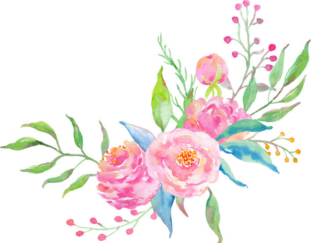 手绘唯美花朵矢量元素