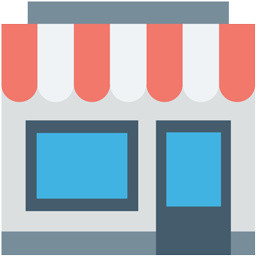 白色手绘小店子素材