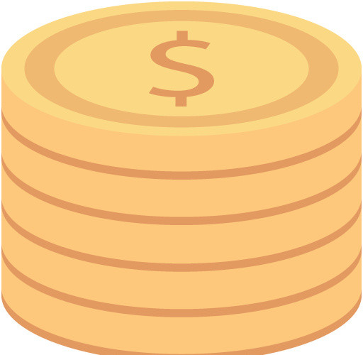 黄色手绘金币素材