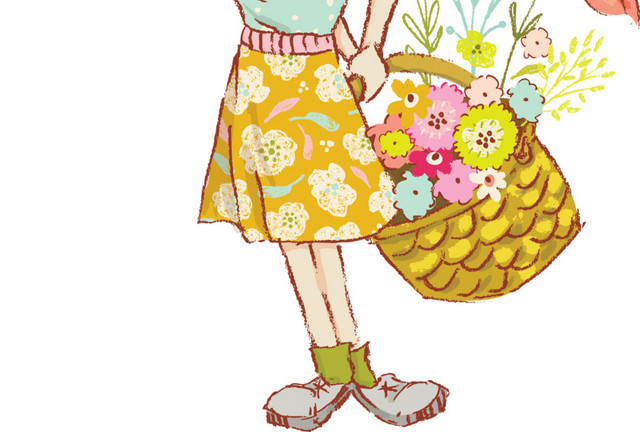 手绘卡通小女孩