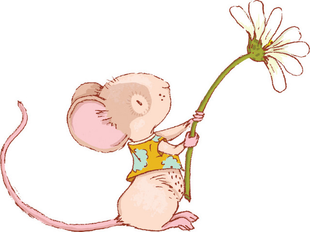 献花的小粉鼠