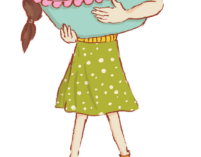 手绘卡通小女孩