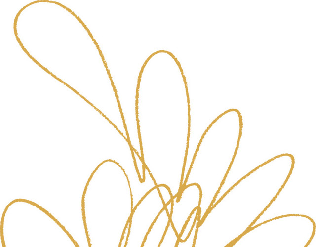 手绘线条花卉