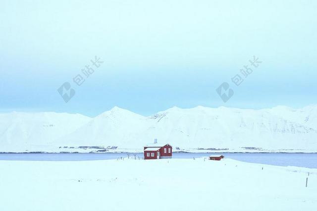 旅游清新农村雪景背景图片