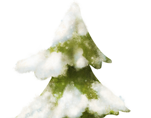雪花圣诞树素材