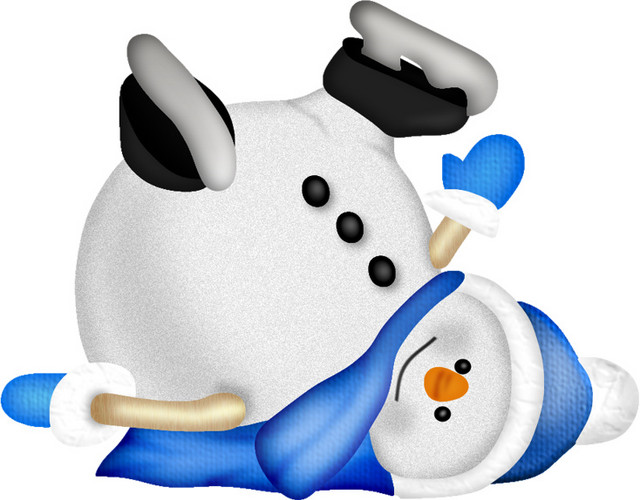 调皮蓝帽子雪人素材