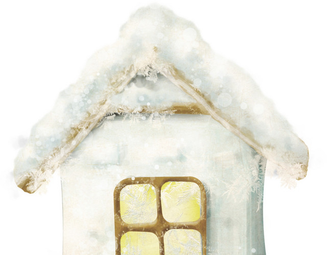 卡通雪屋素材