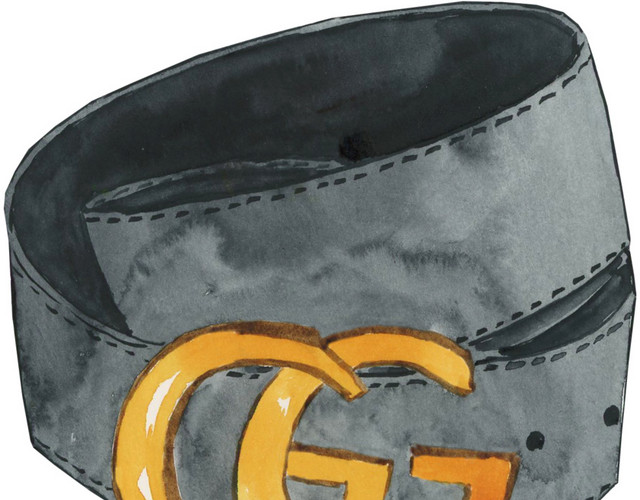 GUCCI皮带水彩素材