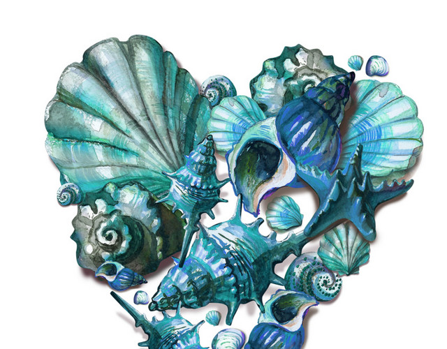 蓝色清新海洋生物素材