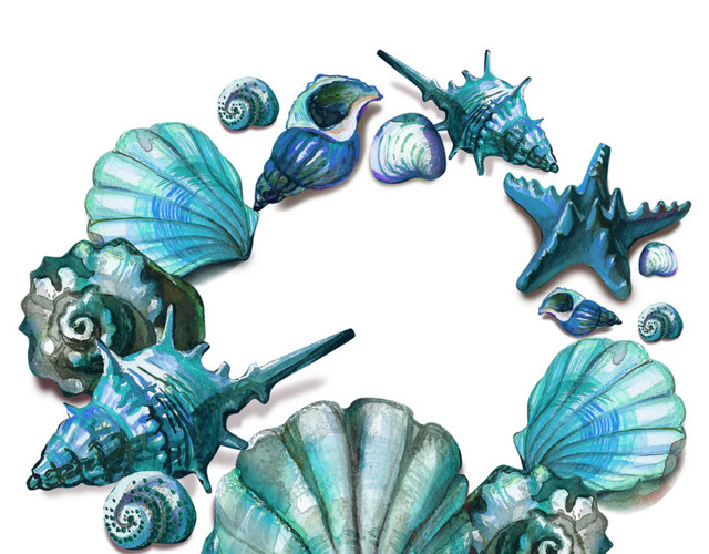 蓝色清新海洋生物素材