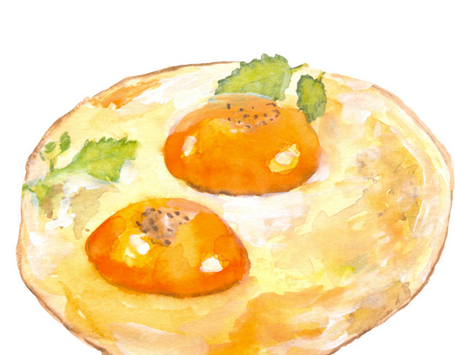 橘色可爱食品煎蛋素材