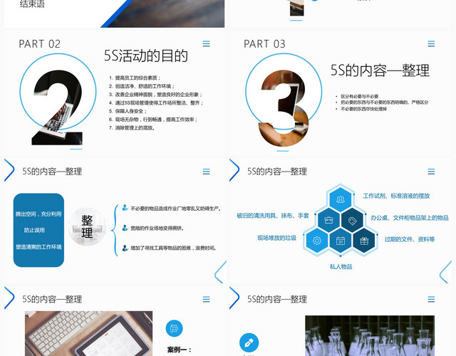 简约商务企业管理5S推行培训质量管理部实验室