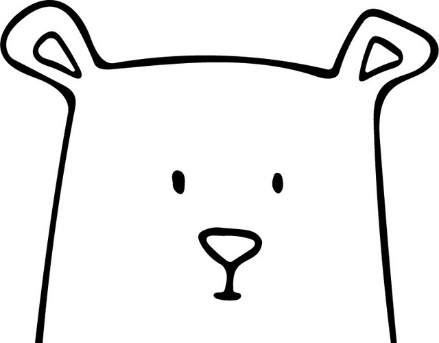 可爱的熊简笔画涂鸦矢量素材