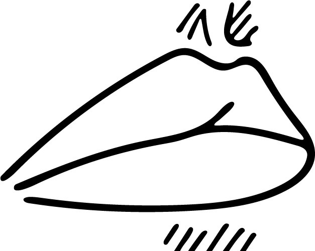 嘴唇简笔画矢量素材