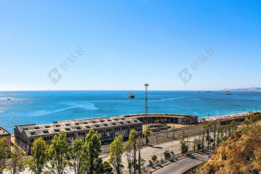 瓦尔帕莱索 春天 小山 全景 天空 海 景观 城市
