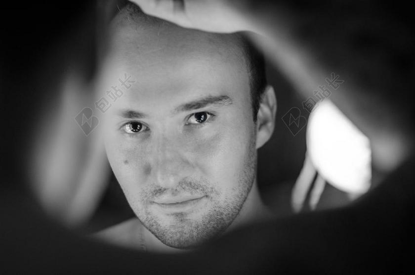 男子 眼睛 肖像 人 年轻 头 男 脸 寻找 概念 镜像