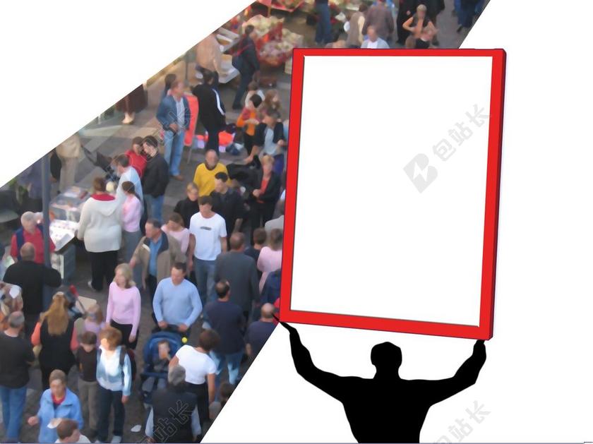 设计旅客和白色告示背景图片